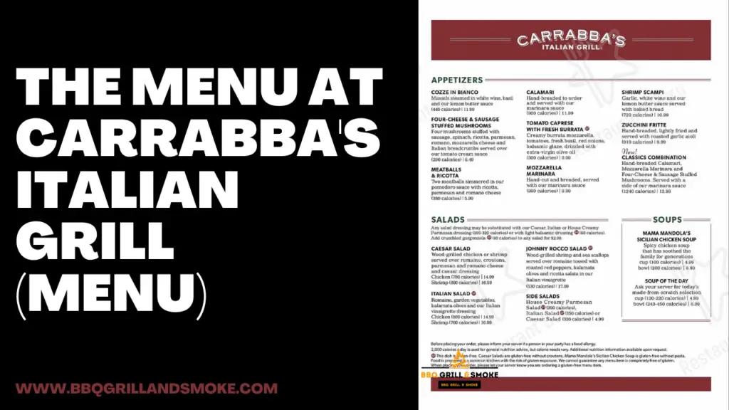 The Menu at Carrabba's Italian Grill (MENU)